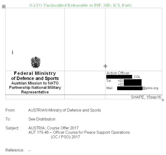 IRON TWILIGHT spearphishing document targeted NATO personnel in late 2016.