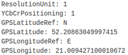 Figure 2. GPS coordinates extracted from defacement image.